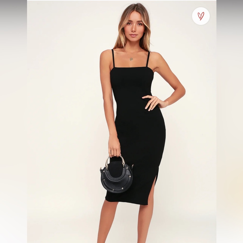 Black Bodycon Midi Dress